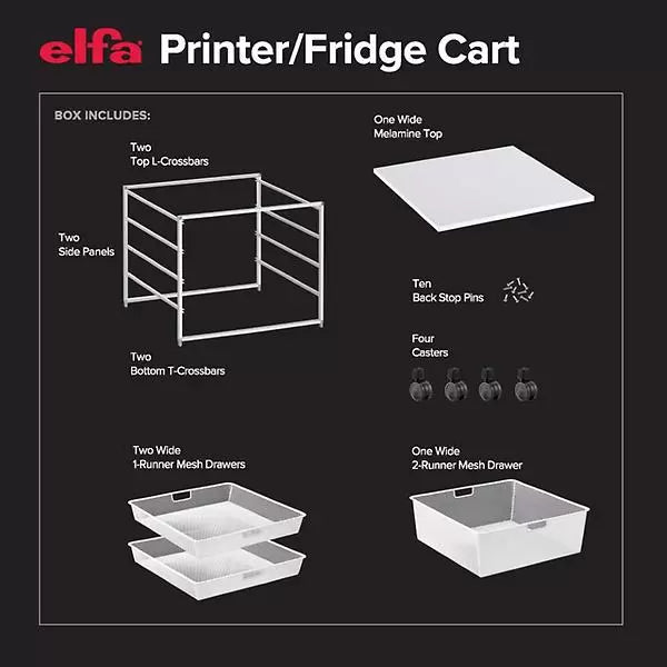 Elfa Mobile Mesh Drawers - 21.6