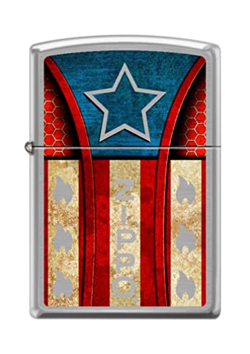 Brushed Chrome Vintage America Flag Z5143