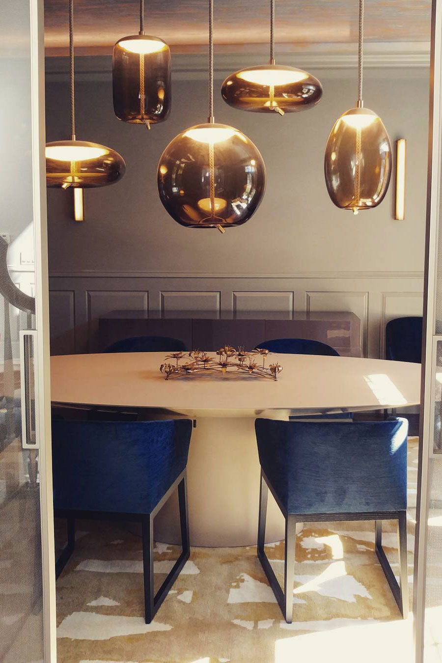 Handmade Modern Blown Glass Pendant Lights - Elegant Hanging Lighting Fixtures for Dining Room, Kitchen Island & Living Room Decor