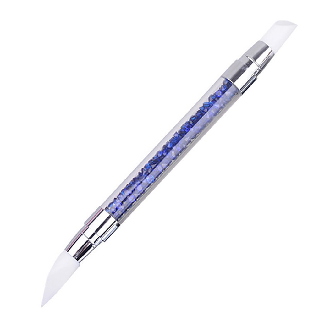 Professional Dual-Headed Nail Dotting Pen & Silicone Brush – Nail Art Tools with Rhinestones for DIY Manicure, Salon, and Home Use