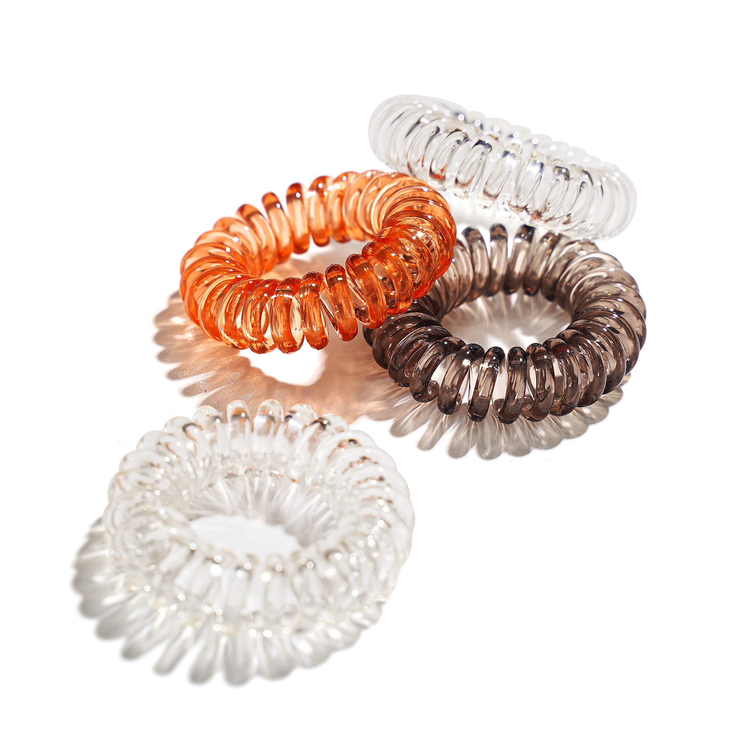 Spiral Hair Ties No Crease - 9 Pack Coil Hair Ties for Thick Hair, Ponytail Holders for Women & Girls (Adults & Kids) - Soft Elastic Phone Cord Hair Accessories for School, Work, Gym & Everyday Use
