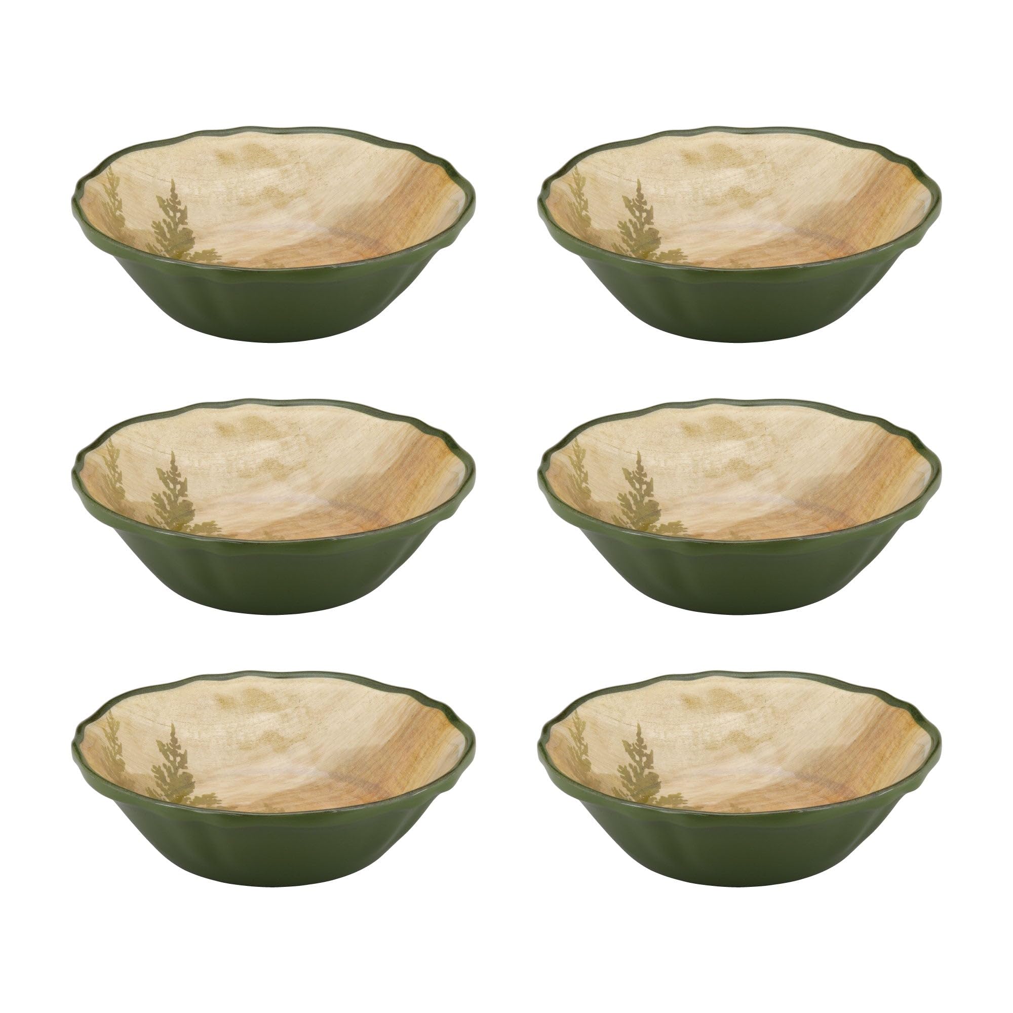 UPware 6-Piece Melamine Dinner Bowl Set - BPA-Free, Dishwasher Safe, 7-Inch Round Bowls for Pasta, Rice, Soup & Salad | Durable Kitchen & Dining Ware for Restaurants, Picnics & Outdoor Entertaining (At the Lake Design)
