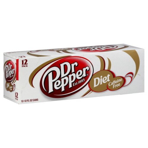 Diet Caffeine-Free Dr. Pepper Soda - 24 Cans (2 Fridge Packs) - Refreshing Zero Calorie Soft Drink for Parties, BBQs & Family Gatherings