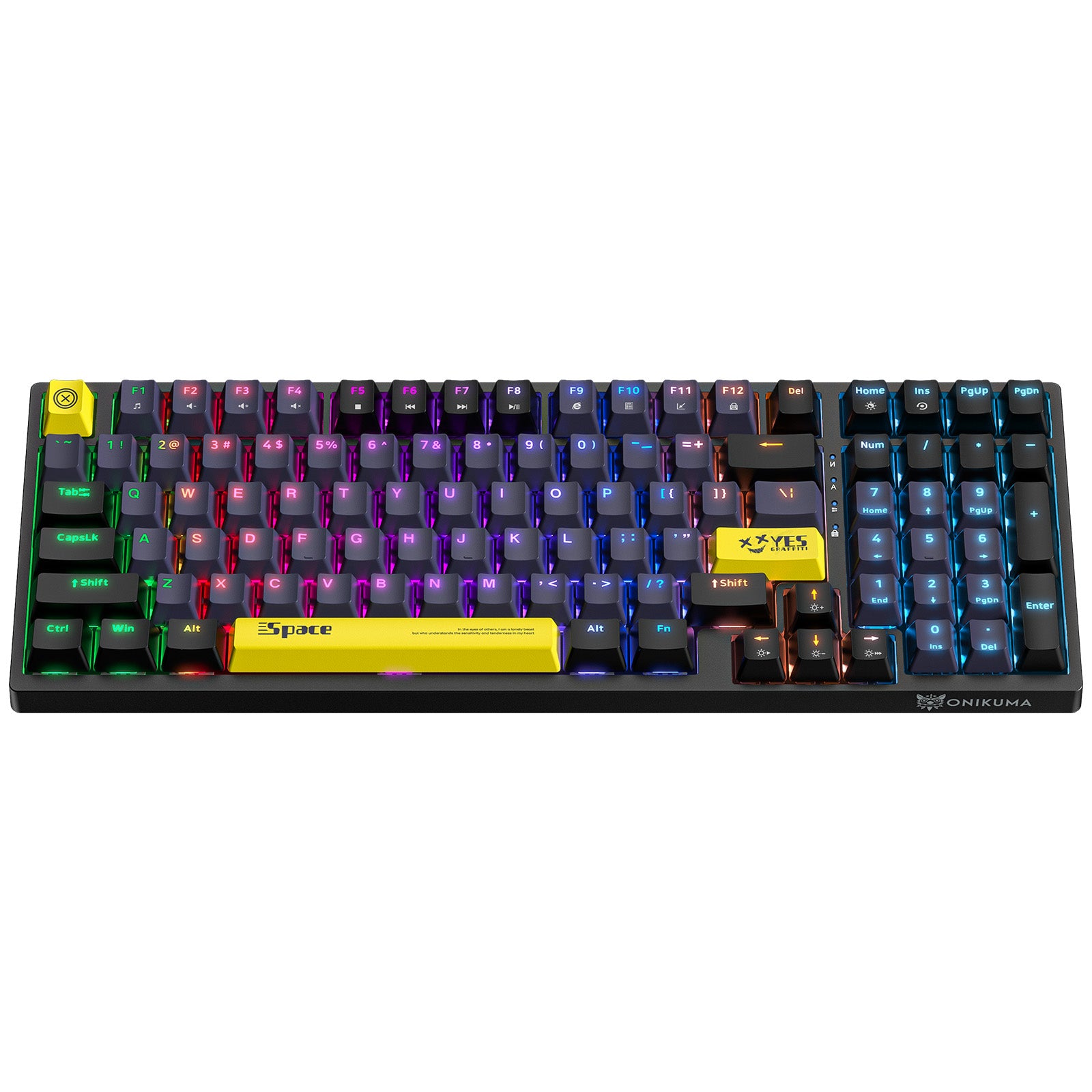 ONIKUMA G38 RGB Wired Mechanical Gaming Keyboard - 98 Keys with Customizable Backlight for PC & Laptop - Perfect for Esports, Typing & Office Work