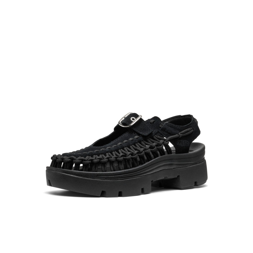 Unisex UNEEK PLT Mary Jane Sneakers - Black/Black | Comfortable Casual Shoes for Women & Men | Perfect for Walking, Work & Everyday Wear