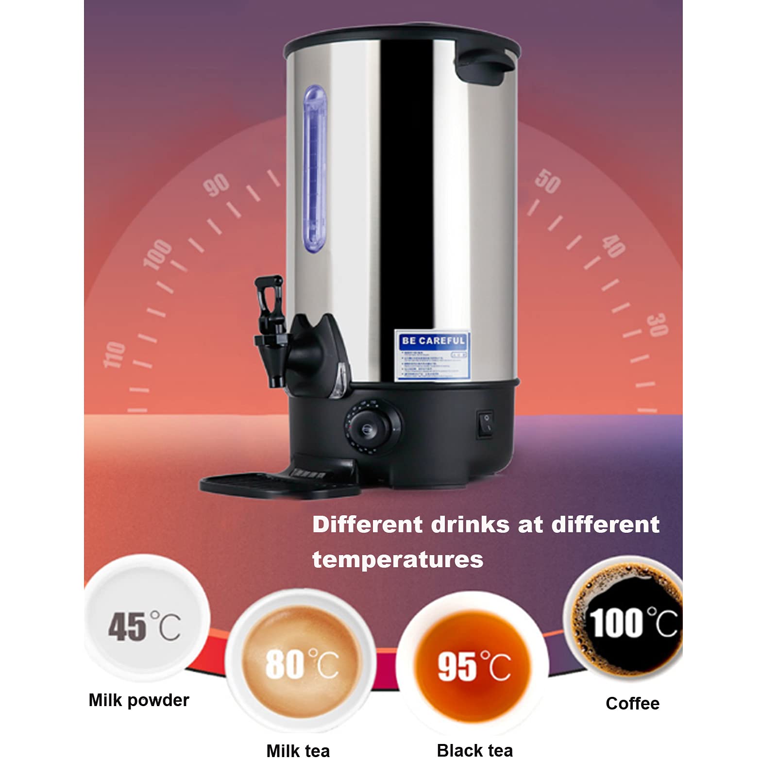 8.8L Commercial Electric Water Boiler - Stainless Steel Hot Water Dispenser for Coffee Shops, Milk Tea Stores & Restaurants - Fast Boiling Bucket for Beverage Making, Food Service & Catering