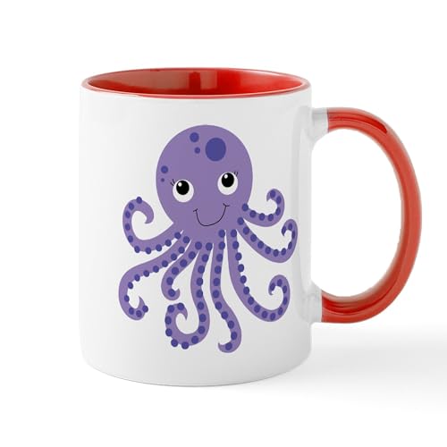 White/Red Inside - Purple Octopus Mug