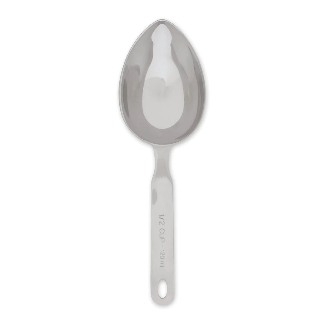 Endurance Oval Measuring Scoop - 1/2 Cup (120ml) Stainless Steel Kitchen Measuring Tool for Baking, Cooking, Coffee & Protein Powder - Durable & Easy to Clean