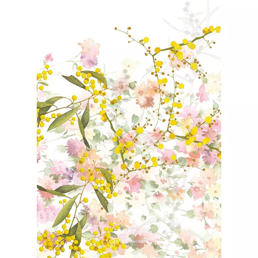 Garnier Thibaut Premium Kitchen Towel Set - Soft and Absorbent Mimosas Floral Design for Cooking, Cleaning, and Decor