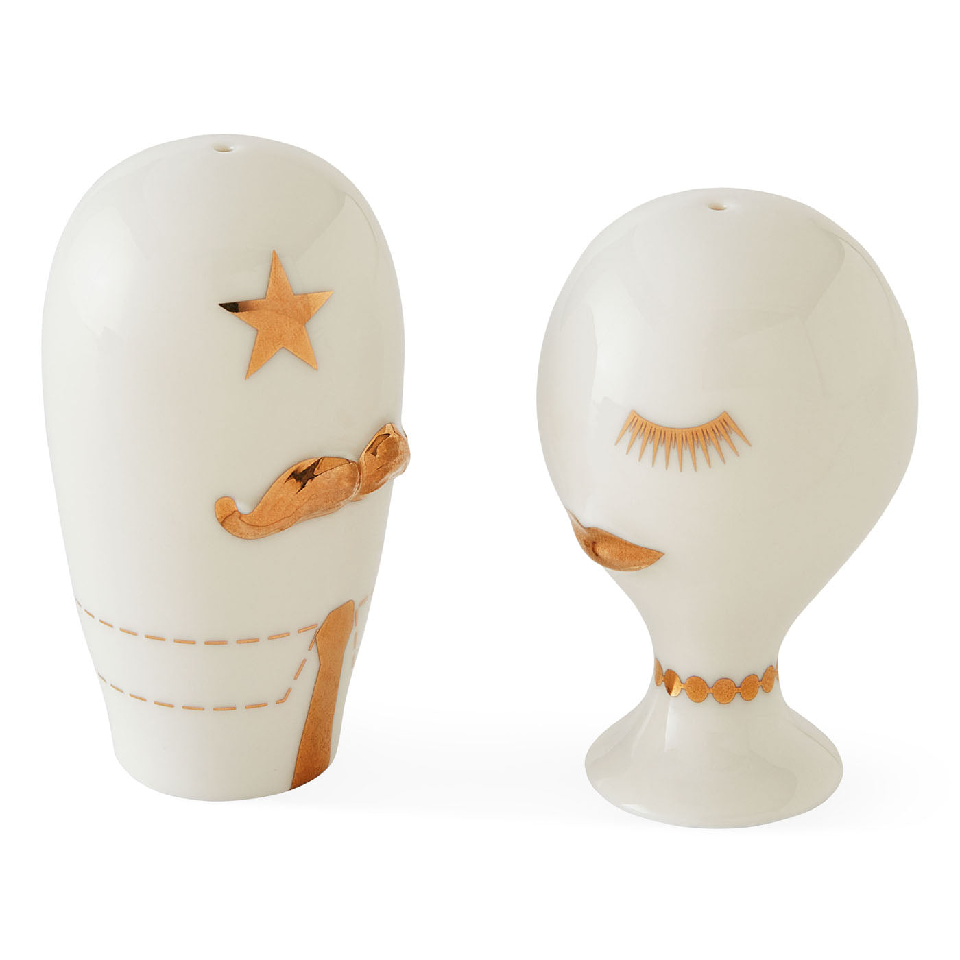 Elegant Gilded Mr. & Mrs. Muse Salt and Pepper Shaker Set - Perfect for Wedding Gifts, Anniversary Presents, and Stylish Kitchen Decor