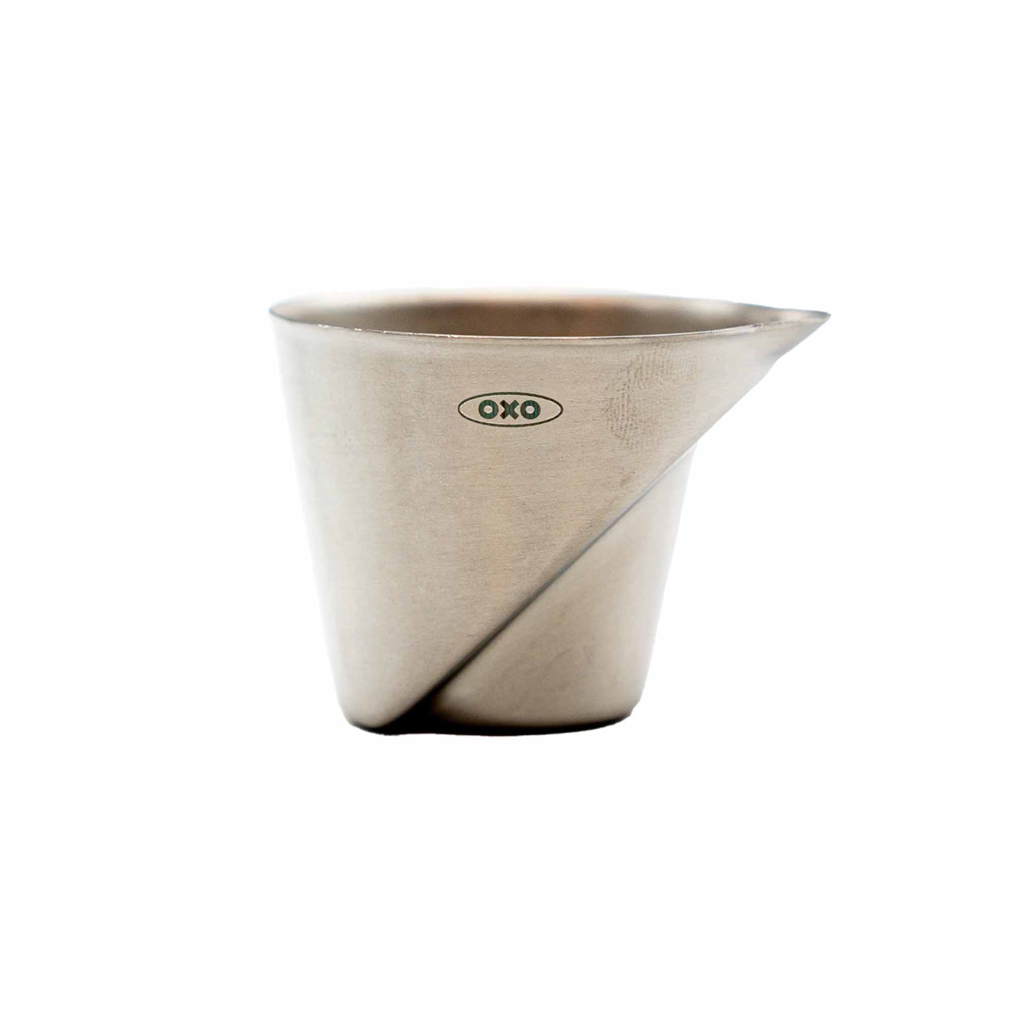OXO 2 oz Stainless Steel Angled Measuring Jigger - Professional Cocktail & Bartending Tool for Mixing Drinks, Home Bars & Kitchen Use