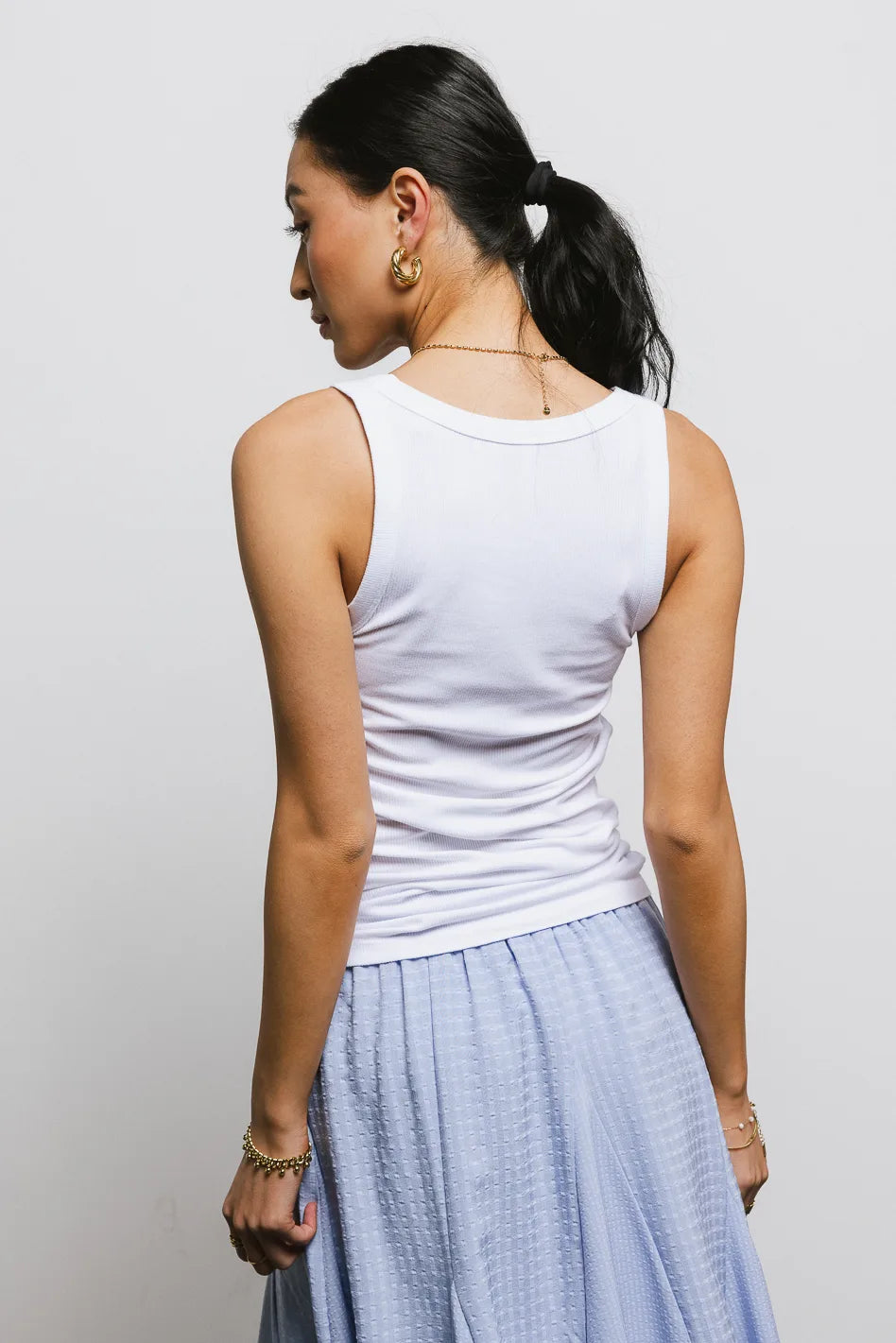 Olivia Ribbed Tank Top for Women - Off White | Soft Stretchy Fit | Casual & Layering Essential | Perfect for Summer Outfits, Beachwear & Everyday Comfort