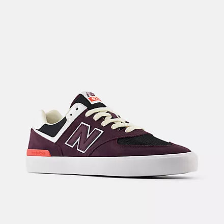 New Balance Numeric 574 Vulc Skate Shoes for Men - Plum Brown/White Colorway - Comfortable & Durable Design for Skateboarding & Casual Wear