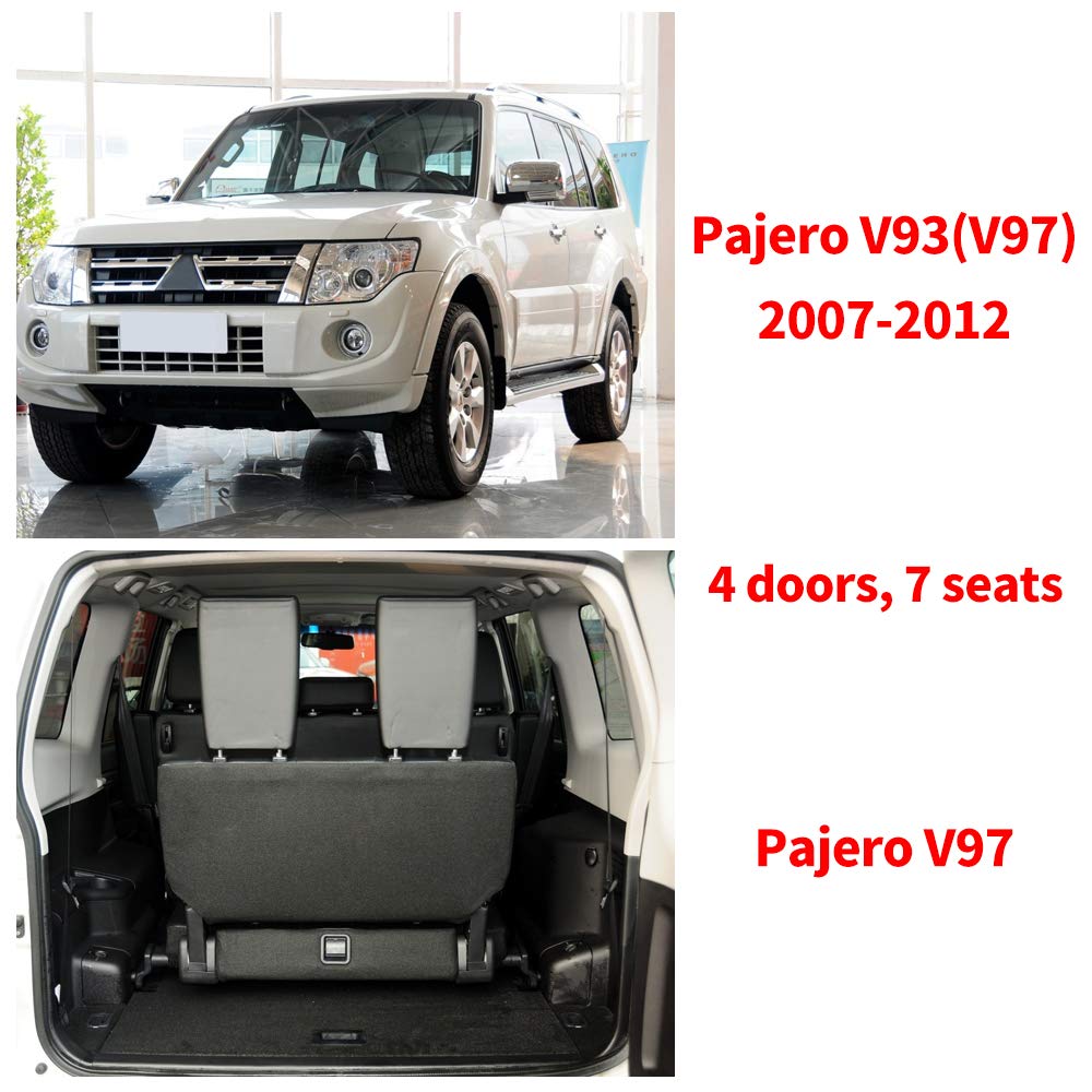 Premium All-Weather Car Floor Mats for Mitsubishi Pajero V97 (2007-2012) - 4 Door 7 Seat Full Coverage Non-Slip Leather Liners (Black/Beige) - Perfect for Off-Road Adventures & Family Road Trips