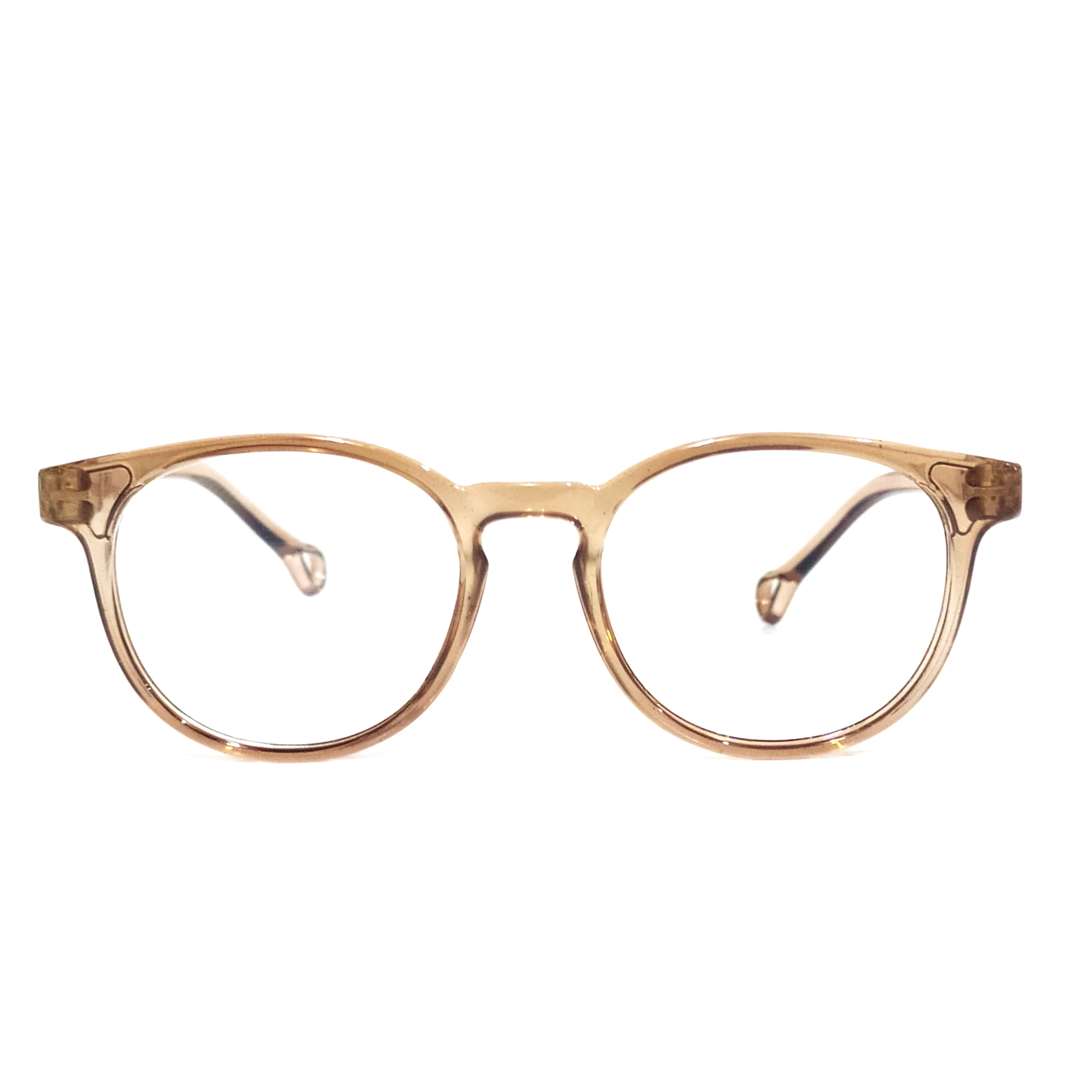 Round Transparent Brown Kids Eyeglass Frames for 4-6 Years Old - Lightweight & Durable for School, Reading & Daily Wear
