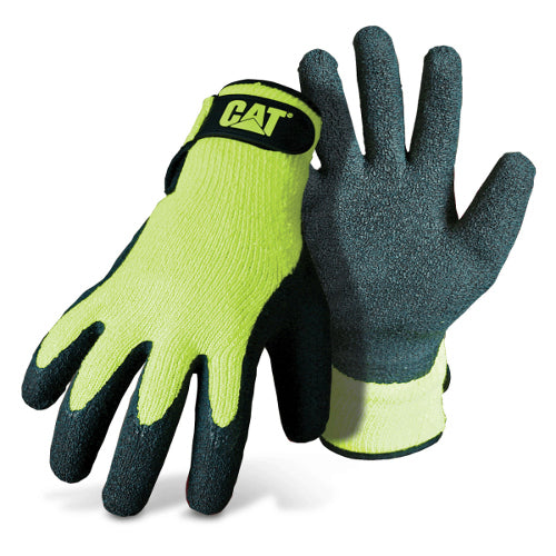 High Visibility Green Latex Coated Work Gloves - Durable Safety Gloves for Construction, Gardening & Outdoor Activities