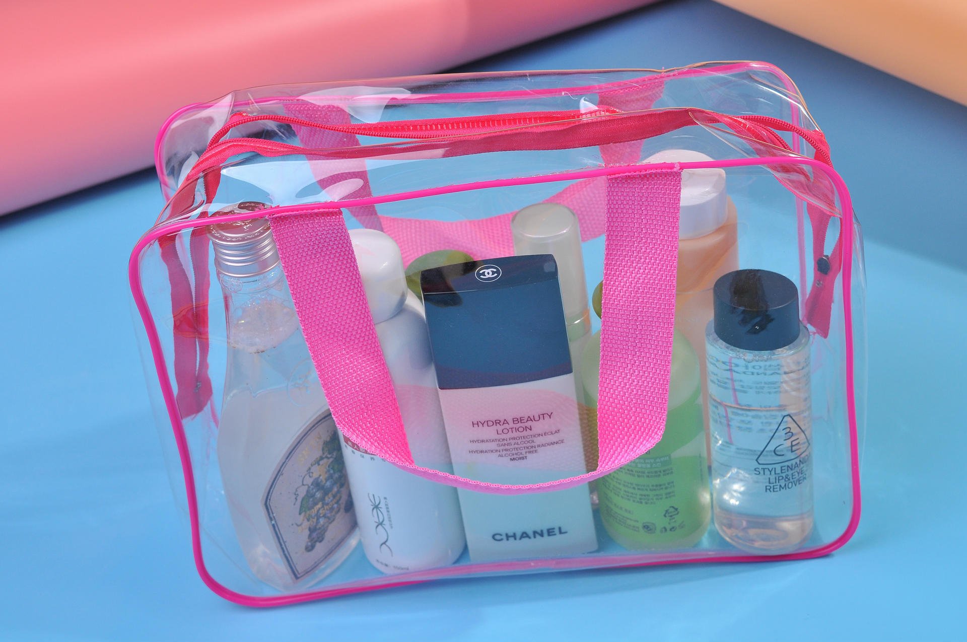 Clear PVC Travel Toiletry Bag - 3-in-1 Waterproof Makeup Organizer for Men & Women | Carry-On Compliant Cosmetic Case for Airplane, Business Trips & Bathroom Organization