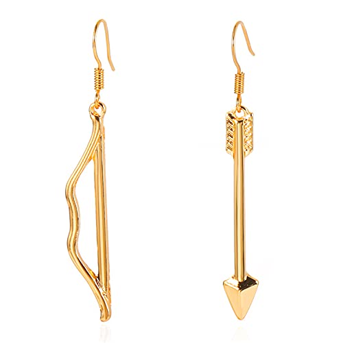 Gold Bow arrow Drop Earrings