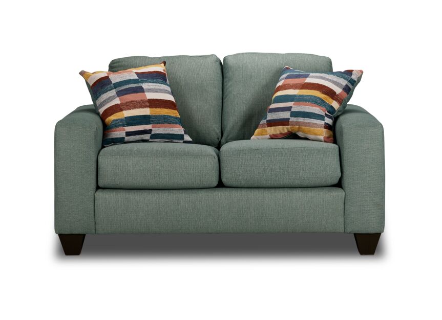 Cindy Loveseat Jade Green Velvet Sofa - Modern Small Space 2-Seater Couch for Living Room, Apartment & Office - Cozy Comfortable Loveseat with Sturdy Wooden Legs
