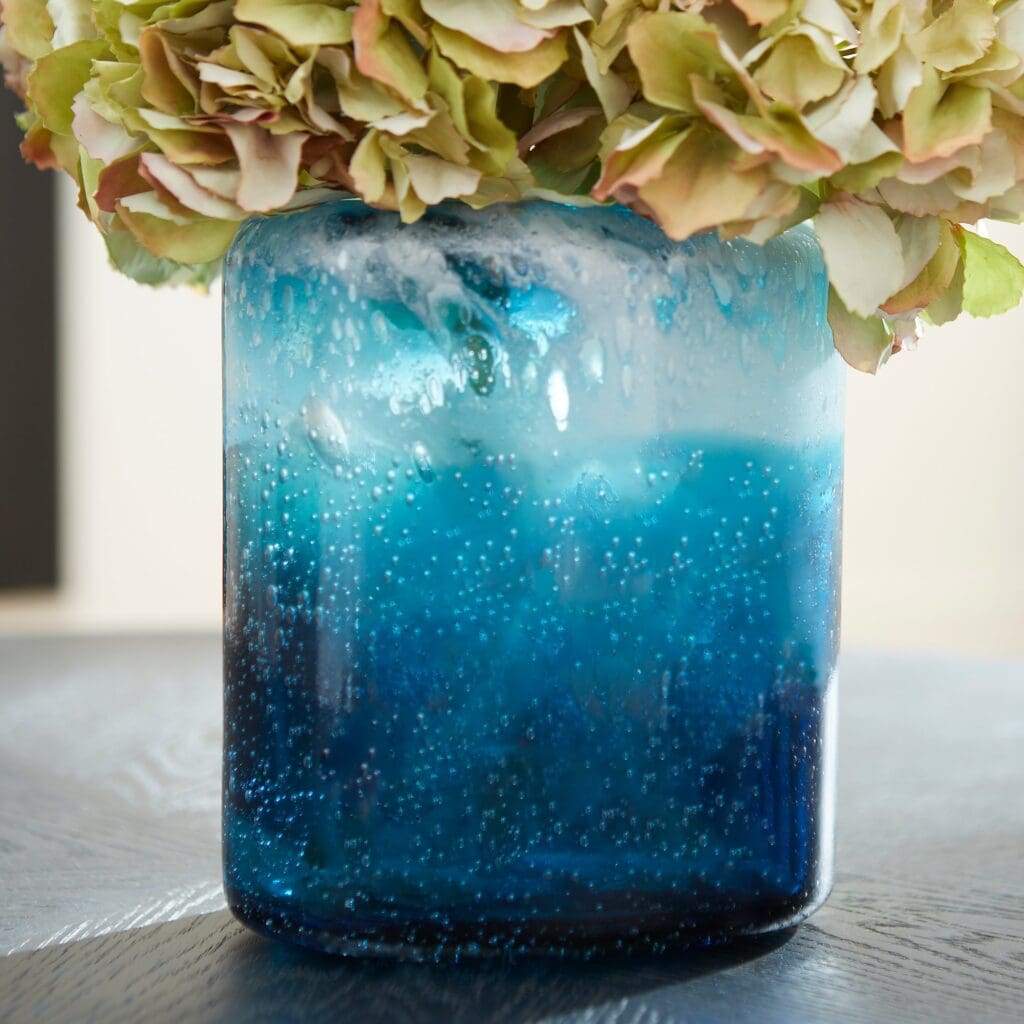 Cyan Design 11065 Spruzzo Vase - Small Blue Ceramic Vase for Home Decor, Wedding Centerpieces & Floral Arrangements | Perfect for Living Room, Dining Table & Gift Giving