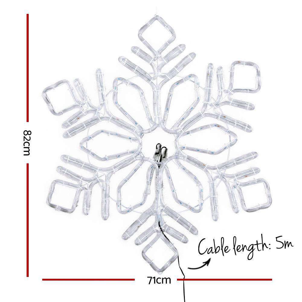 304 LED Snowflake Christmas Lights - 0.82M/2.7ft Outdoor/Indoor Holiday Decor for Tree, Window, Yard & Party | Waterproof String Lights for Winter, Xmas, New Year Celebrations
