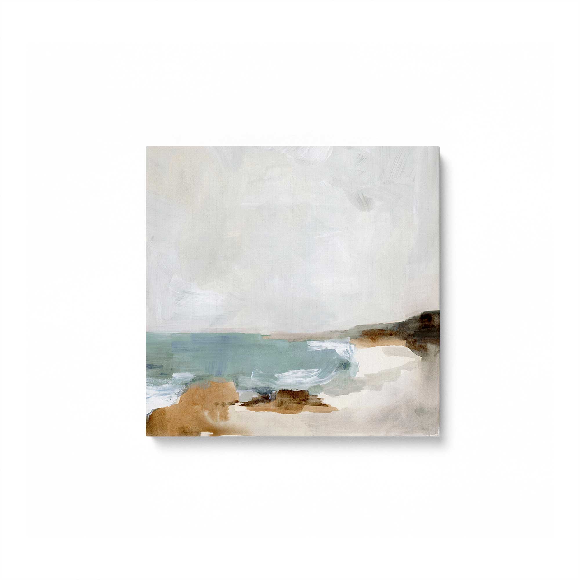Gentle Tides and Sky - Set of 2 Modern Coastal Canvas Wall Art Prints for Beach House Decor, Living Room, Bedroom