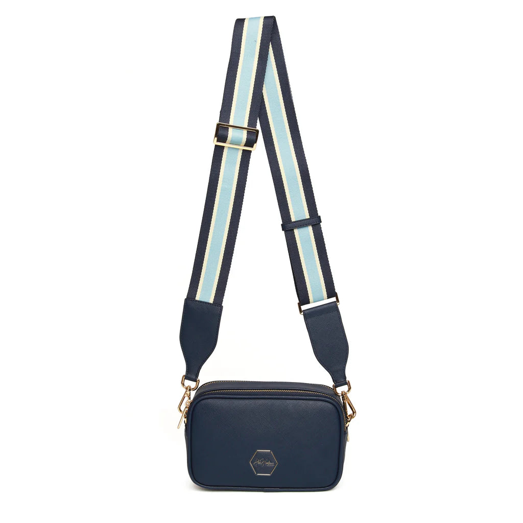 Alice Wheeler Pimlico Honeycomb Crossbody Bag - Navy Blue Stylish Shoulder Purse for Women | Perfect for Work, Travel & Everyday Use