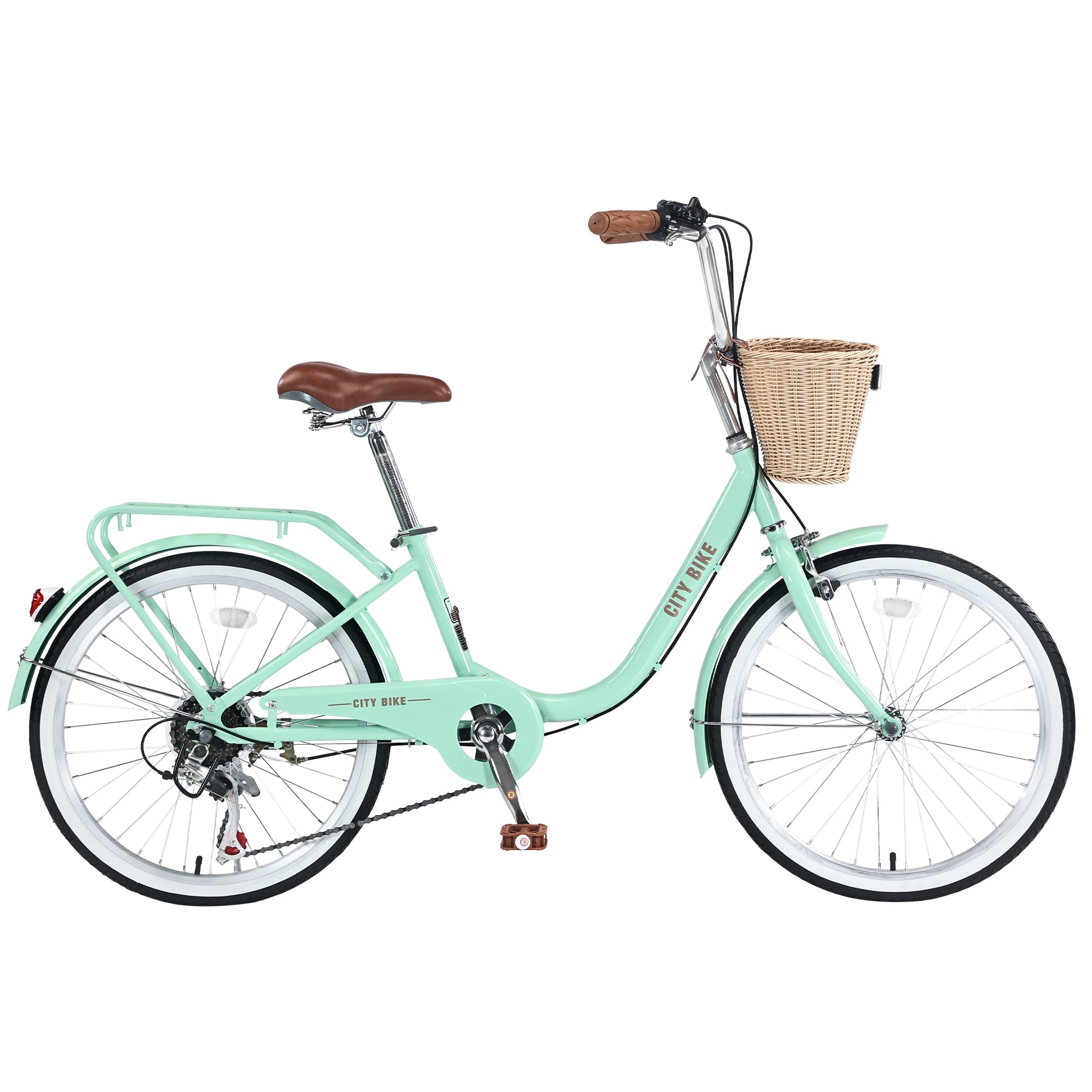 22/26 Inch Women's Beach Cruiser Bike - 7-Speed Hybrid Commuter Bicycle for Women & Men, Perfect for City Riding & Leisure - Available in 4 Colors | Ideal for Daily Commute, Weekend Rides & Beach Outings