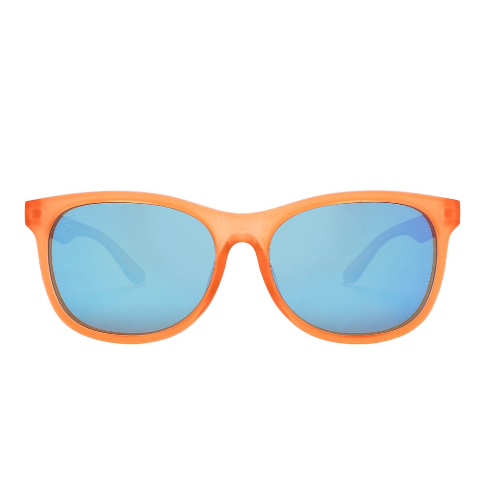 Marsquest Momentum Sunglasses - Polarized UV Protection, Iced Orange & Neon Blue Frame for Men & Women - Perfect for Running, Cycling, and Outdoor Sports