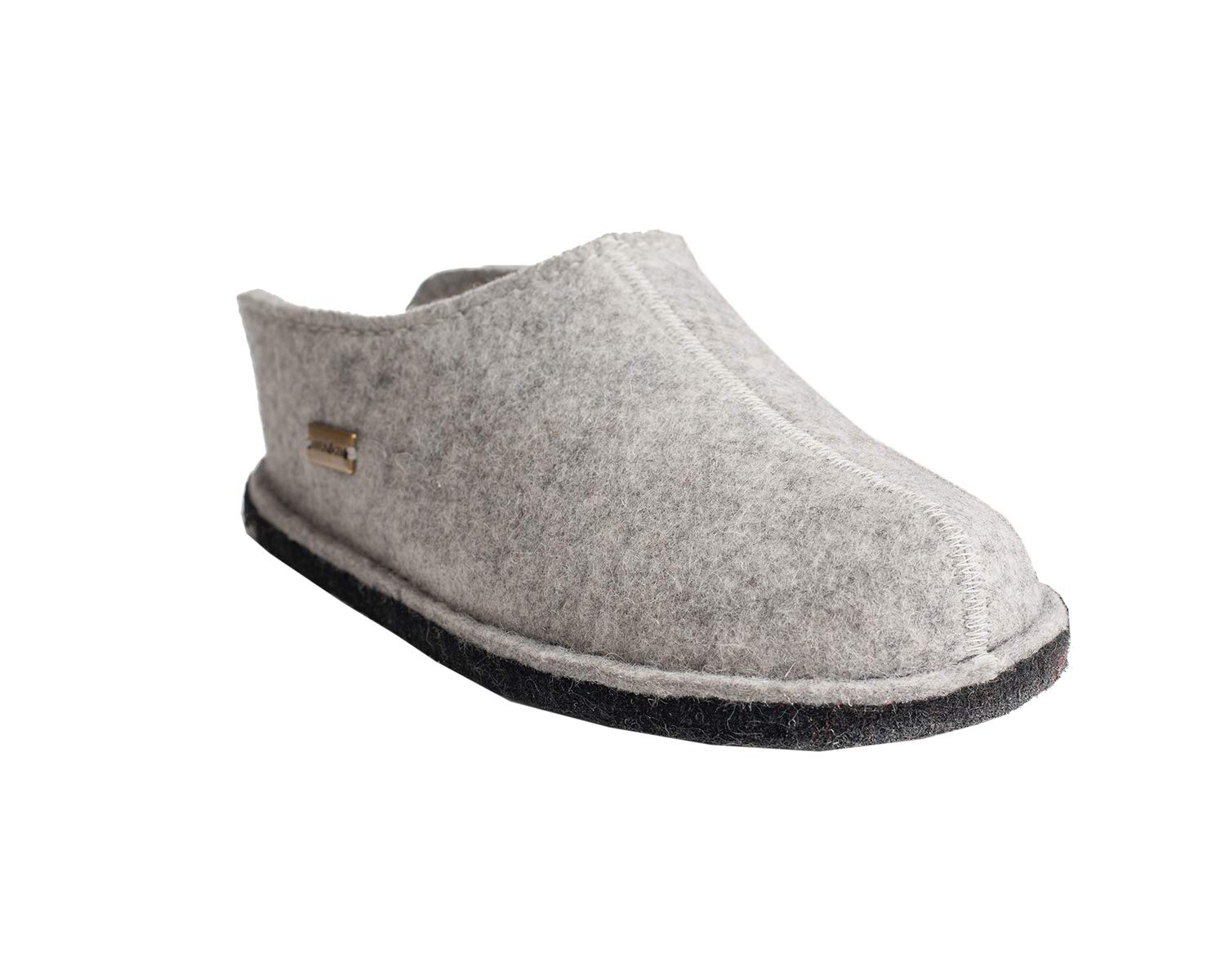 HAFLINGER Men's Open Back Slippers - Comfortable Wool House Shoes for Indoor & Outdoor Use - Size 4 US - Perfect for Relaxing at Home, Lounging, and Light Outdoor Wear