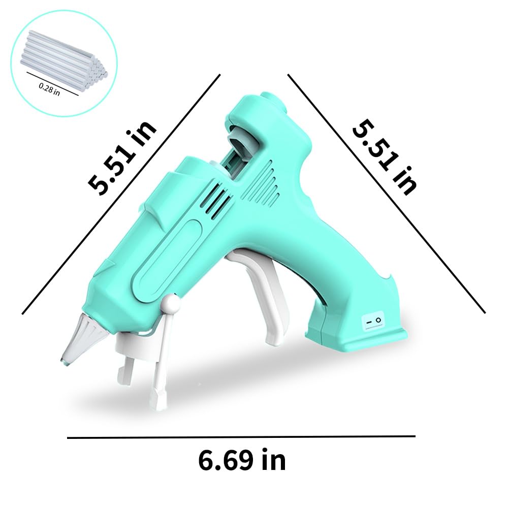 Rechargeable Cordless Hot Melt Glue Gun Kit - Fast Preheating Mini Glue Gun with 40 Premium Glue Sticks, USB-C Charging for DIY Crafts, Home Repairs, School Projects & Party Decorations - Perfect for Arts, Scrapbooking & Household Fixes