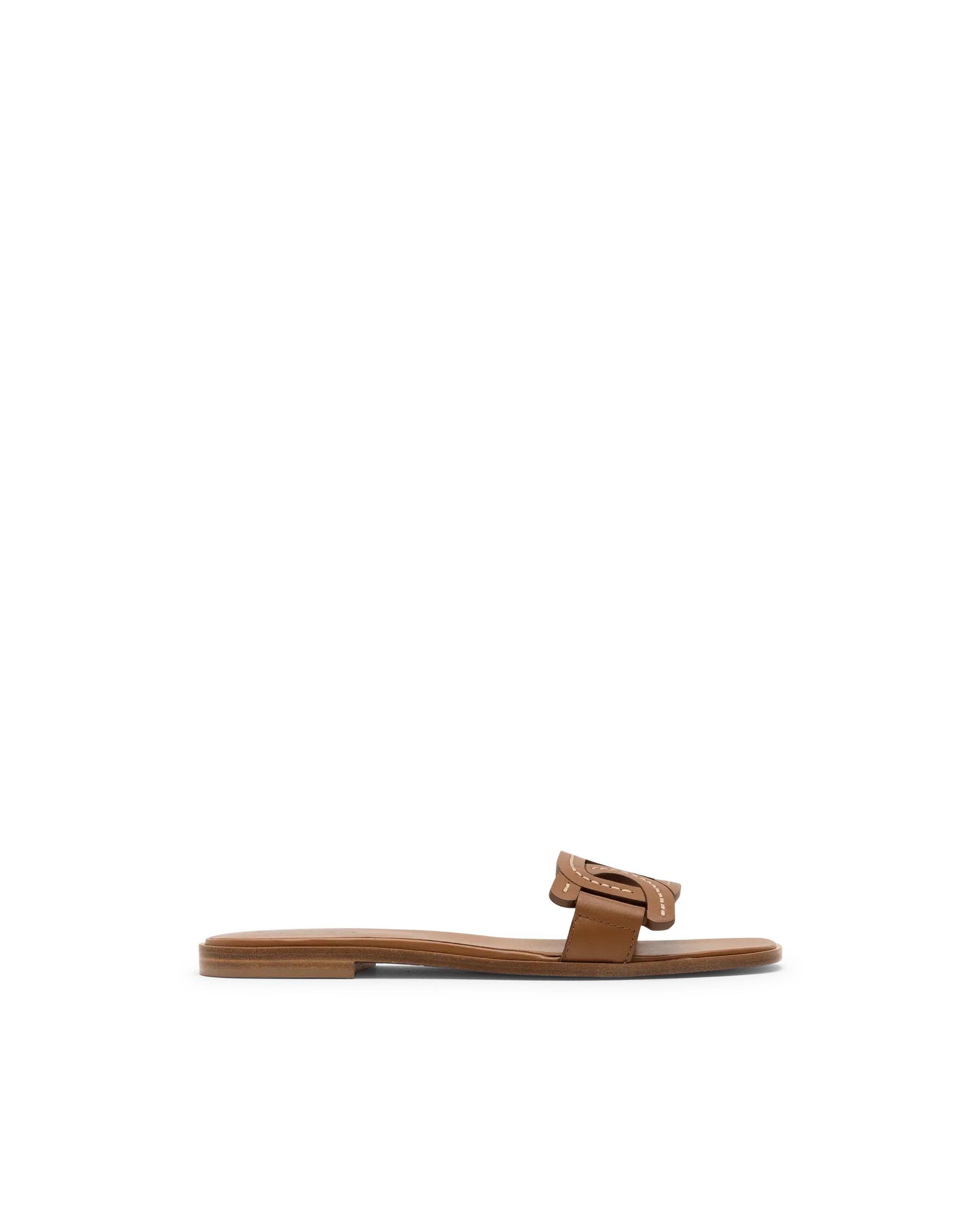 Women's Stylish Leather Chain Strap Sandals - Comfortable Summer Slide Sandals for Beach, Vacation & Casual Outfits
