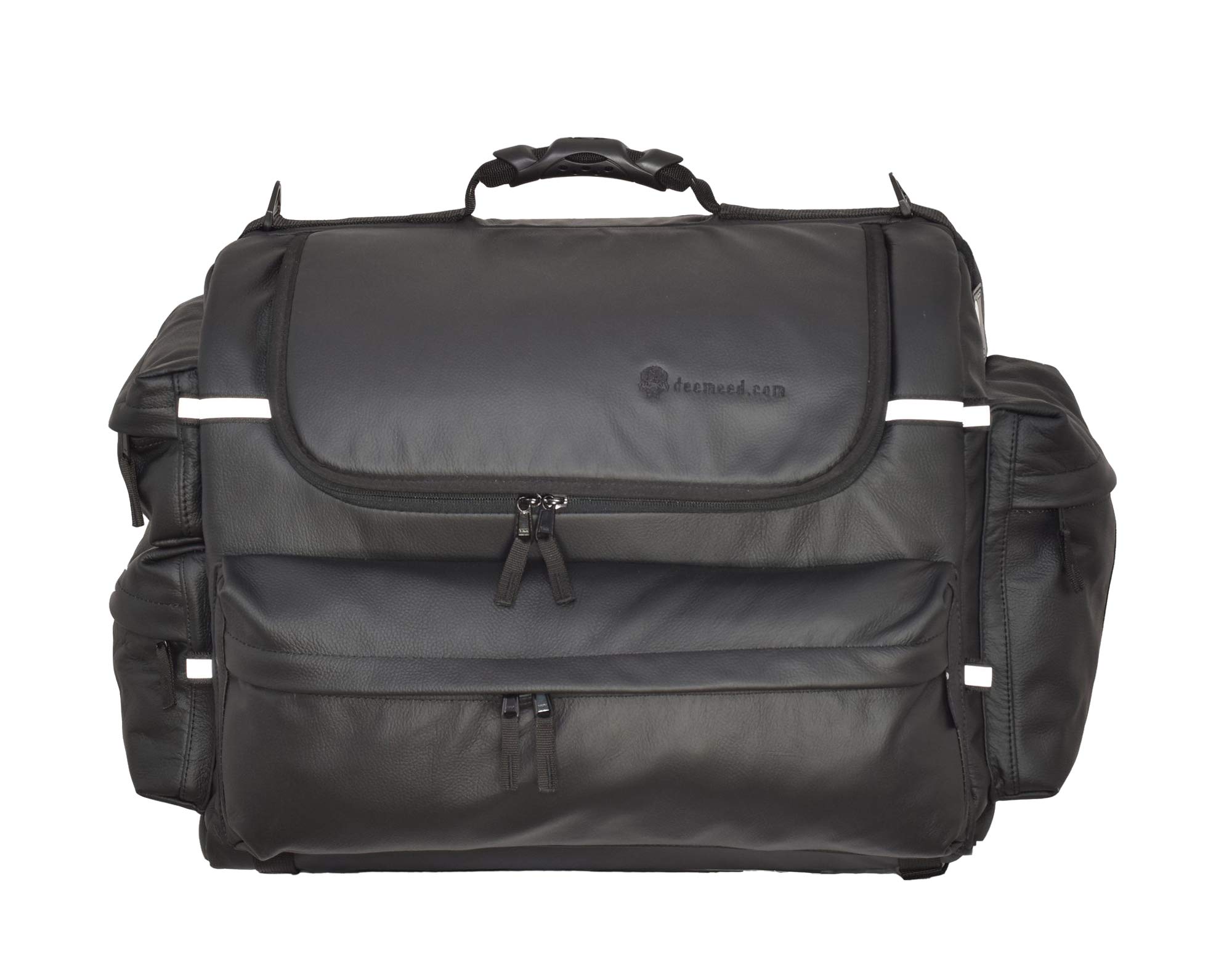 Waterproof Motorcycle Sissy Bar Bag - 14.5-19.8 Gallon Capacity Travel Luggage for Harley, Cruiser & Touring Bikes | Italian Leather Durable Storage | Perfect for Road Trips & Adventure Riding
