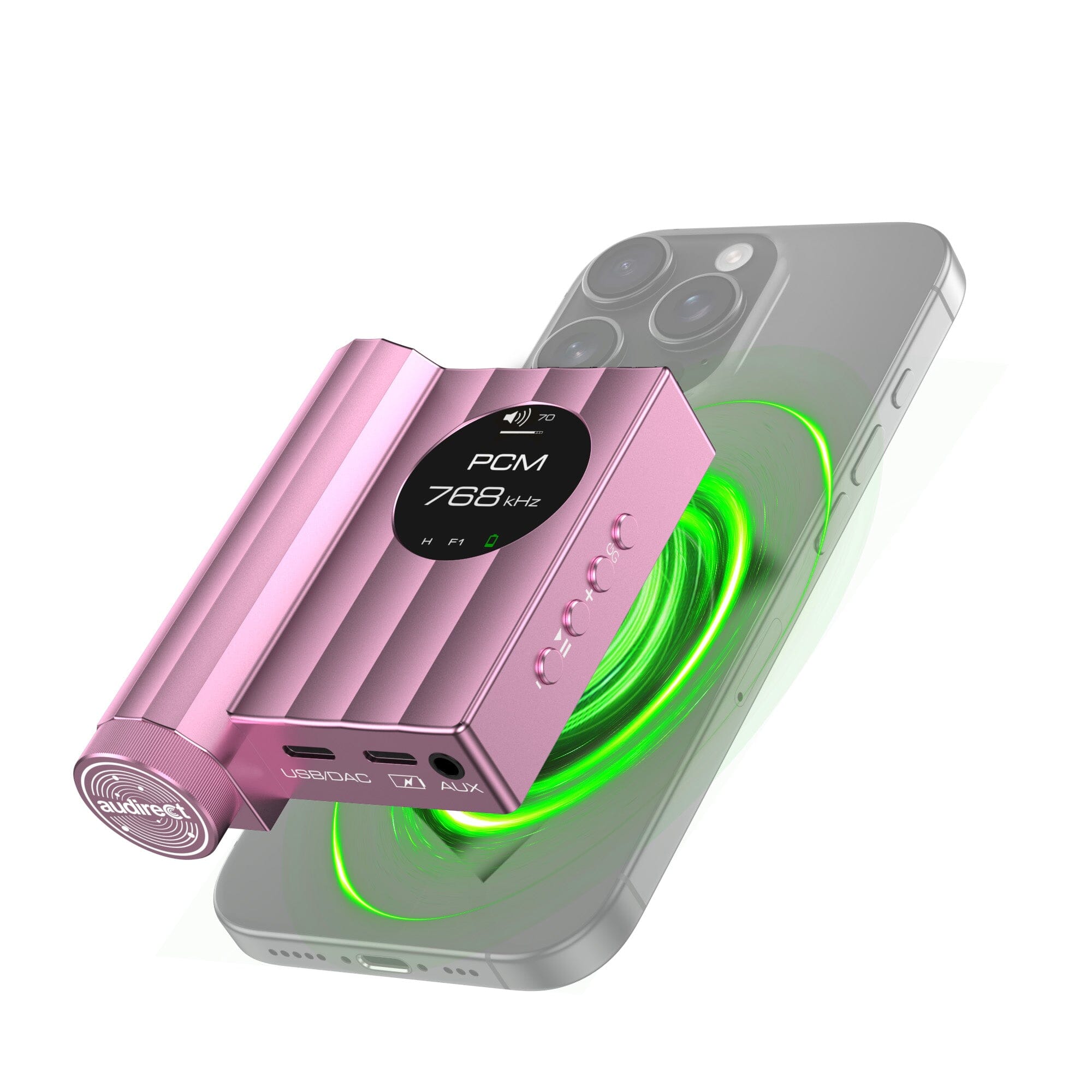 AUDIRECT Team 1 MegaSafe Version ES9281AC PRO Magnetic Portable DAC/AMP - High Resolution Audio Amplifier for iPhone, Android & Laptop - Perfect for Music Lovers, Gaming & Studio Recording
