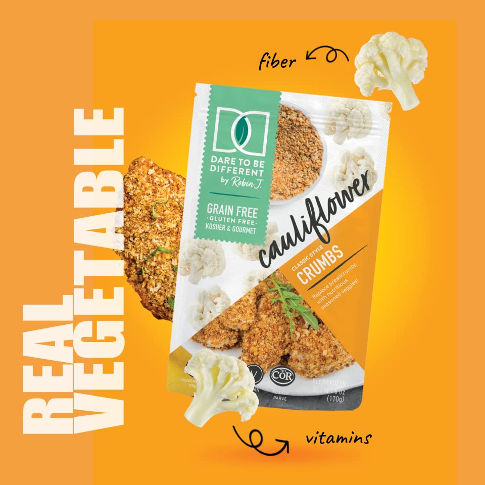 Keto Bread Crumbs - Gluten-Free, Low Carb, Sugar-Free, Paleo-Friendly, No Pork Panko - Healthy Kosher Cauliflower Breadcrumbs Substitute (6oz) - Perfect for Baking, Frying & Coating Chicken/Fish
