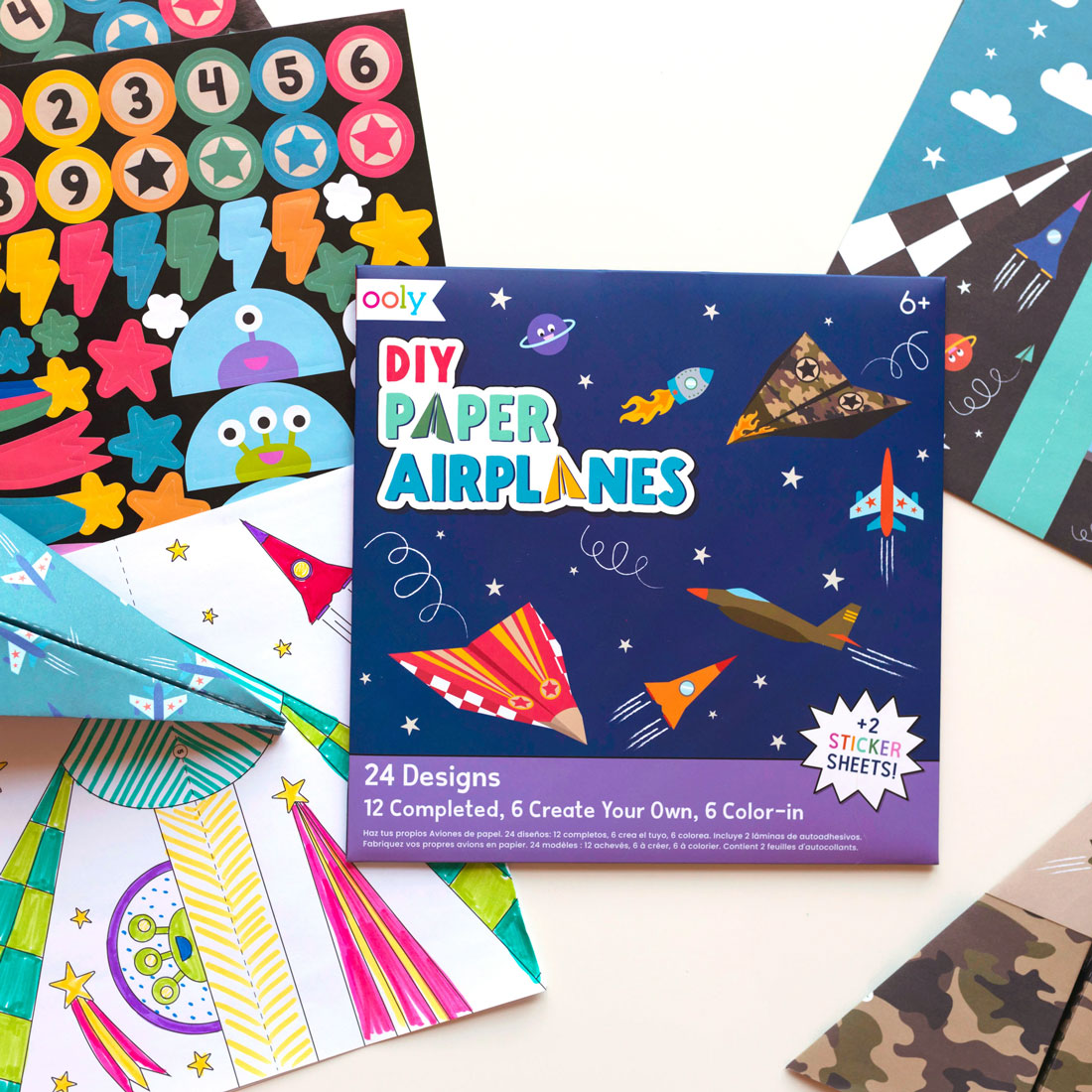 DIY Paper Airplane Activity Kit - Set of 24 Planes for Kids STEM Learning & Creative Play | Fun Indoor & Outdoor Flying Toy for Birthday Parties, Classroom Activities