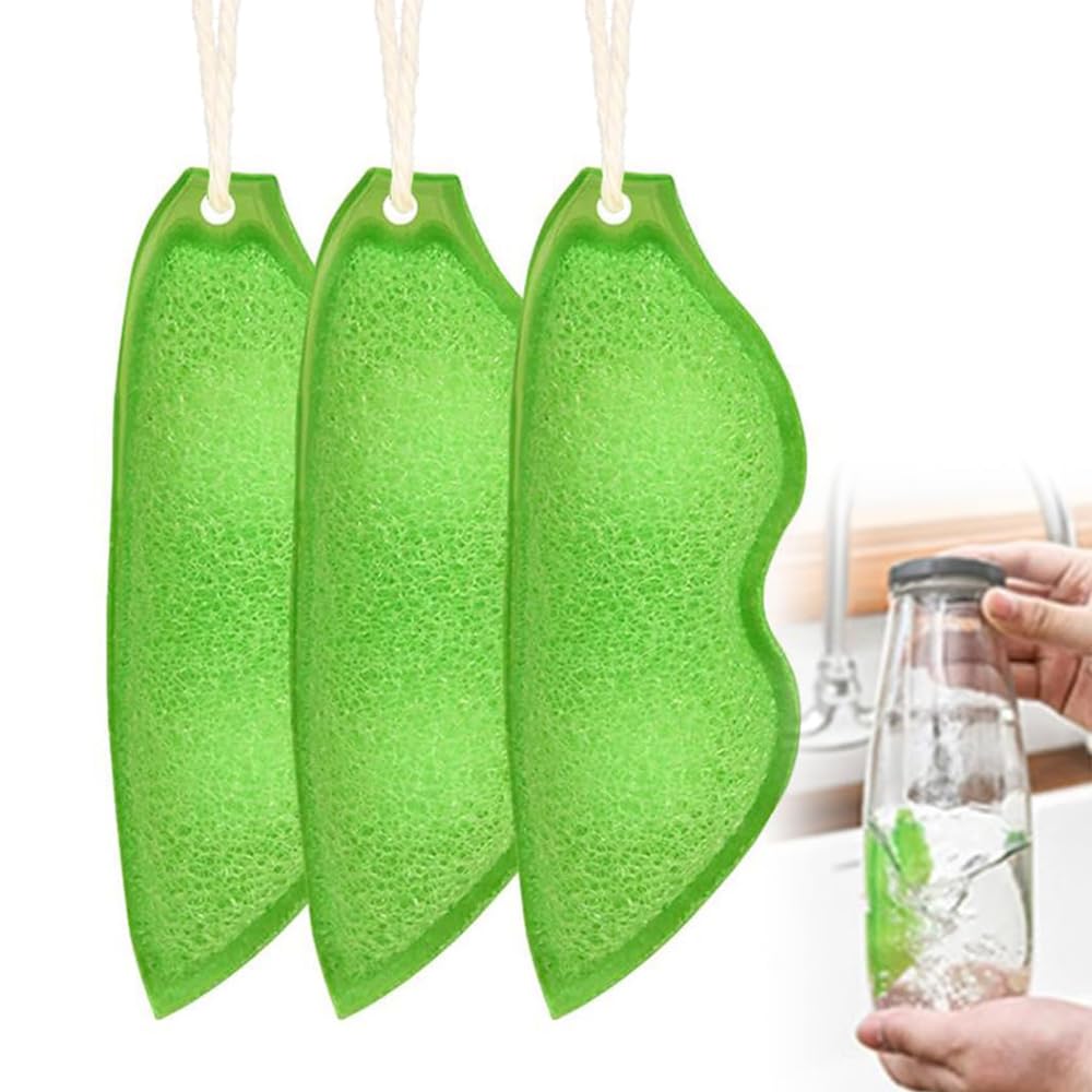 Magic Beans Bottle Cleaner - Reusable Heat-Resistant Sponge for Small Mouth Bottles (3 Pack) | Perfect for Baby Bottles, Water Bottles & Travel Mugs