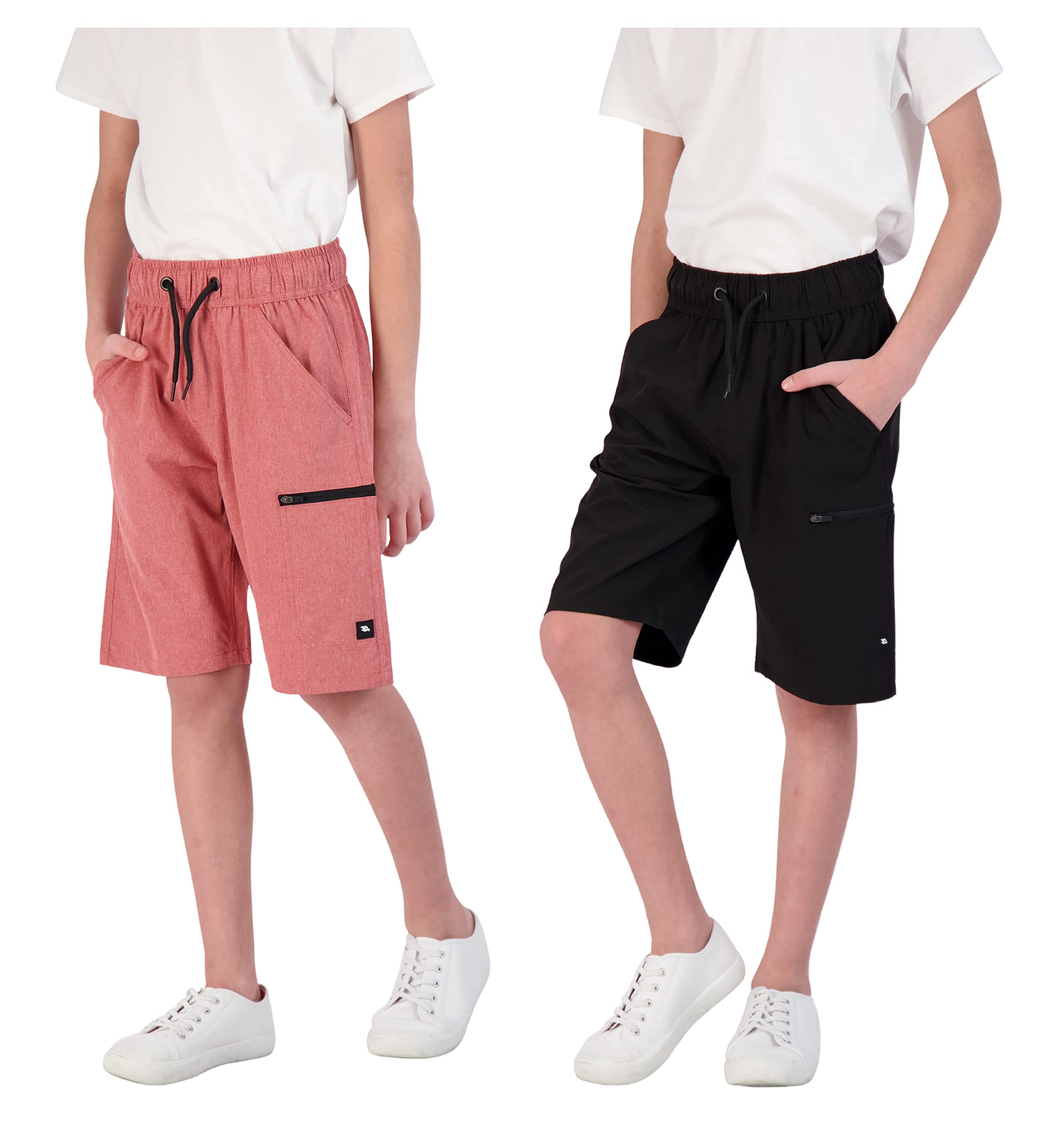 2 Pack Boys' Active Shorts for Kids - Comfortable & Breathable Playwear for Outdoor Sports, Running, and Summer Activities