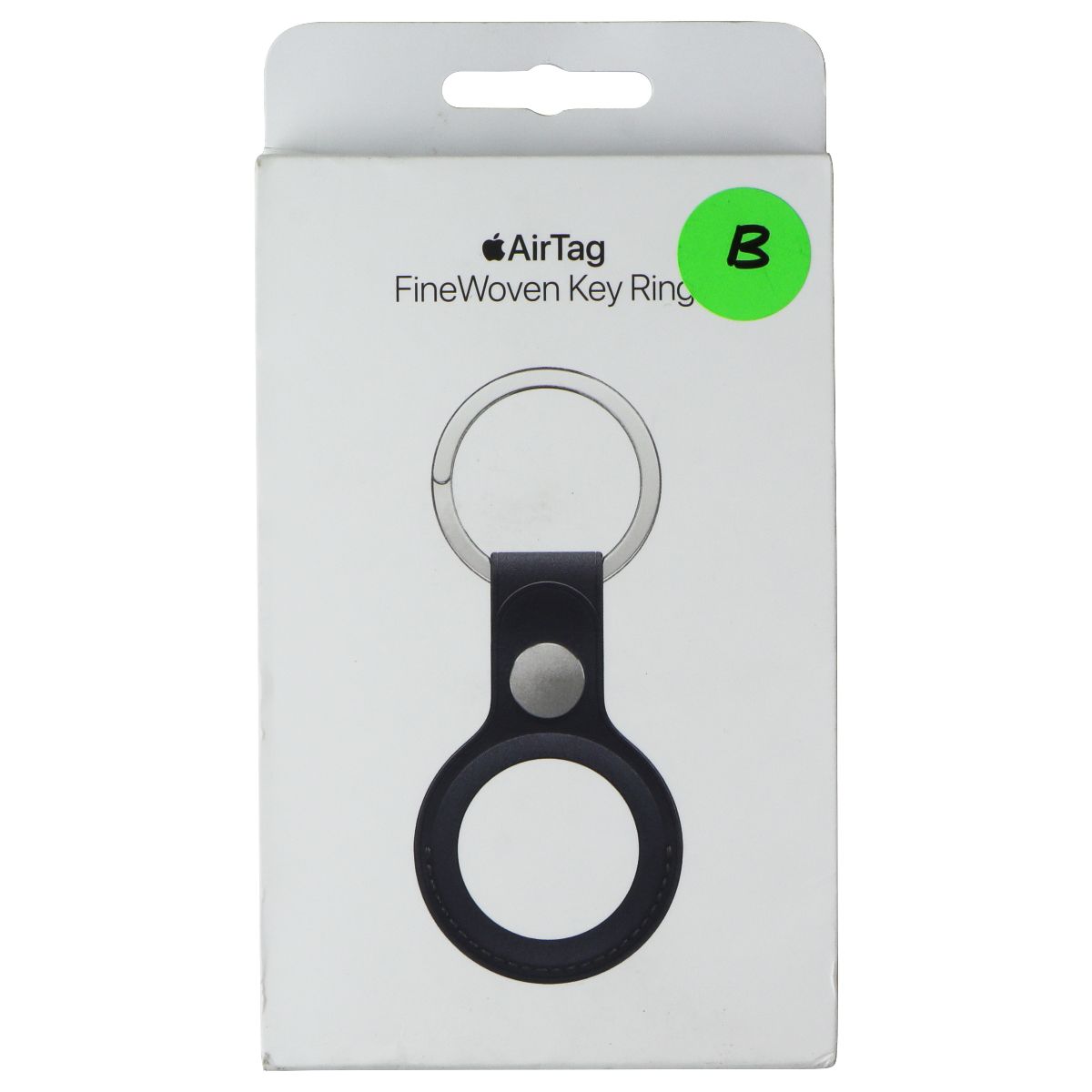 Apple AirTag FineWoven Key Ring - Premium Leather Keychain Holder for AirTag Tracker (Black, MT2H3ZM/A) - Perfect for Keys, Wallets & Luggage Tracking