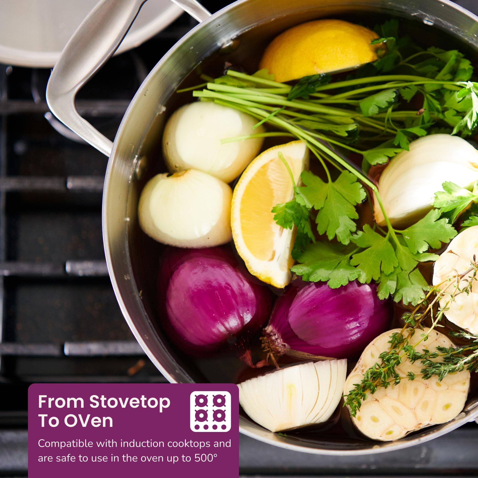 6 Quart Stainless Steel Stock Pot & Dutch Oven with Lid - Made in USA - Perfect for Soups, Stews, Pasta & Family Cooking