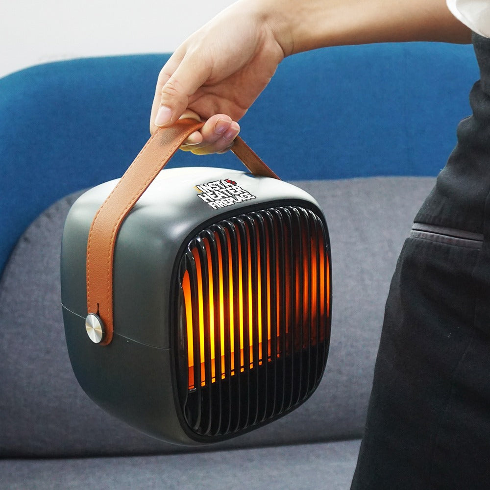 InstaHeat Electric Fireplace Heater - Energy Efficient Indoor Space Heater for Home, Office & Bedroom - Perfect for Winter Warmth & Cozy Ambiance