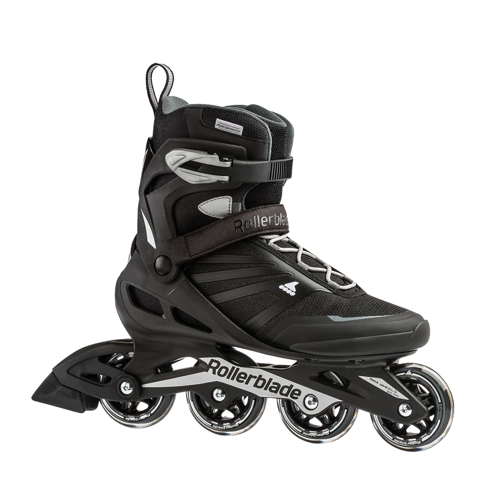 Rollerblade Zetrablade Inline Skates - Black/Silver - Comfortable & Durable for Outdoor Fitness, Recreation & Commuting