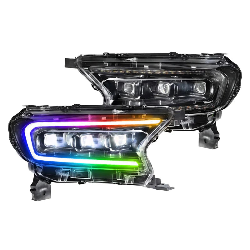 Ford Ranger LED Headlights - XB Morimoto Multicolor Flow Series (2019-2023) | Upgrade Your Truck Lighting for Off-Road & Night Driving