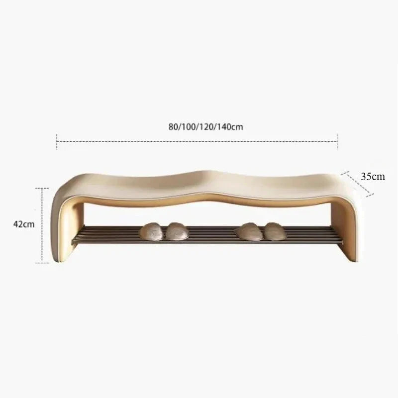 Italian Inspired Minimalist Shoe Bench with Leather Upholstery - Modern Entryway Storage for Shoes & Décor | Perfect for Hallway, Bedroom or Living Room Organization