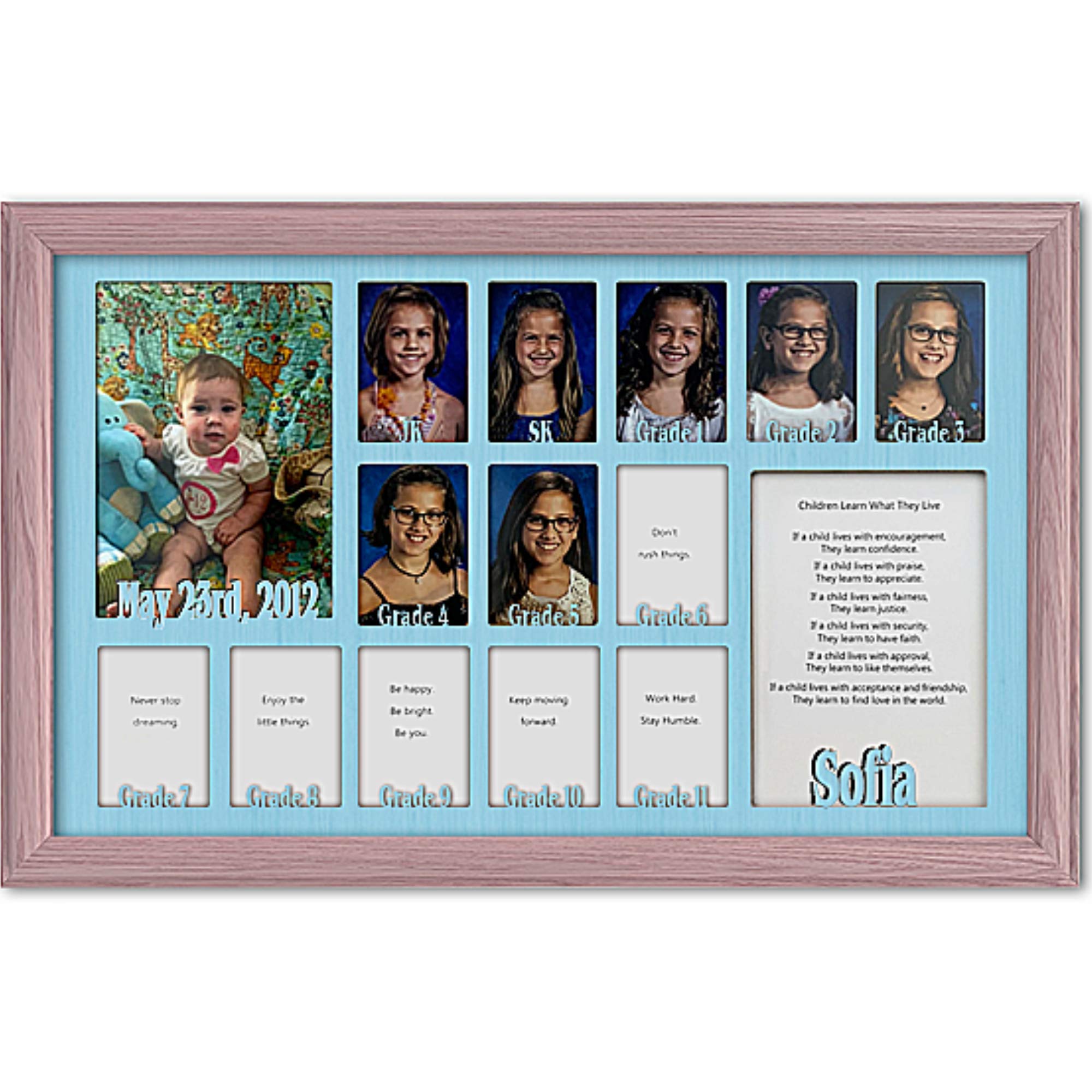Personalized Northland School Years Picture Frame - Custom Name, Holds Twelve 2.5