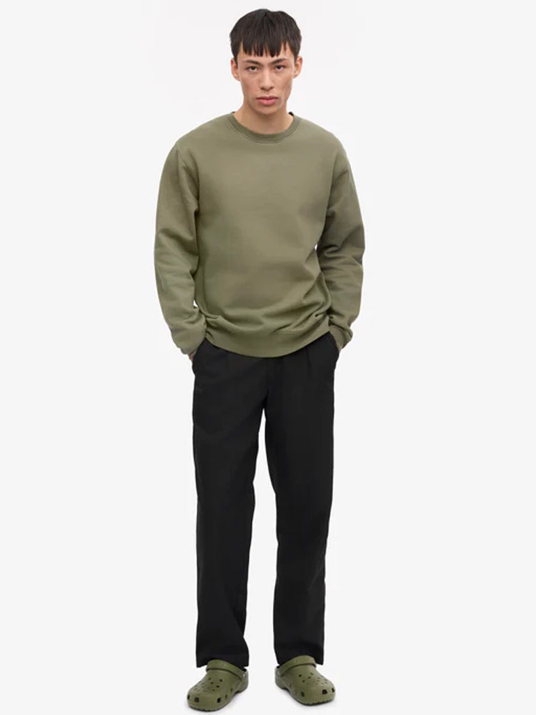 Colorful Standard Classic Organic Cotton Sweatshirt for Men & Women - Olive Green | Eco-Friendly Casual Pullover for Everyday Wear, Travel & Outdoor Activities