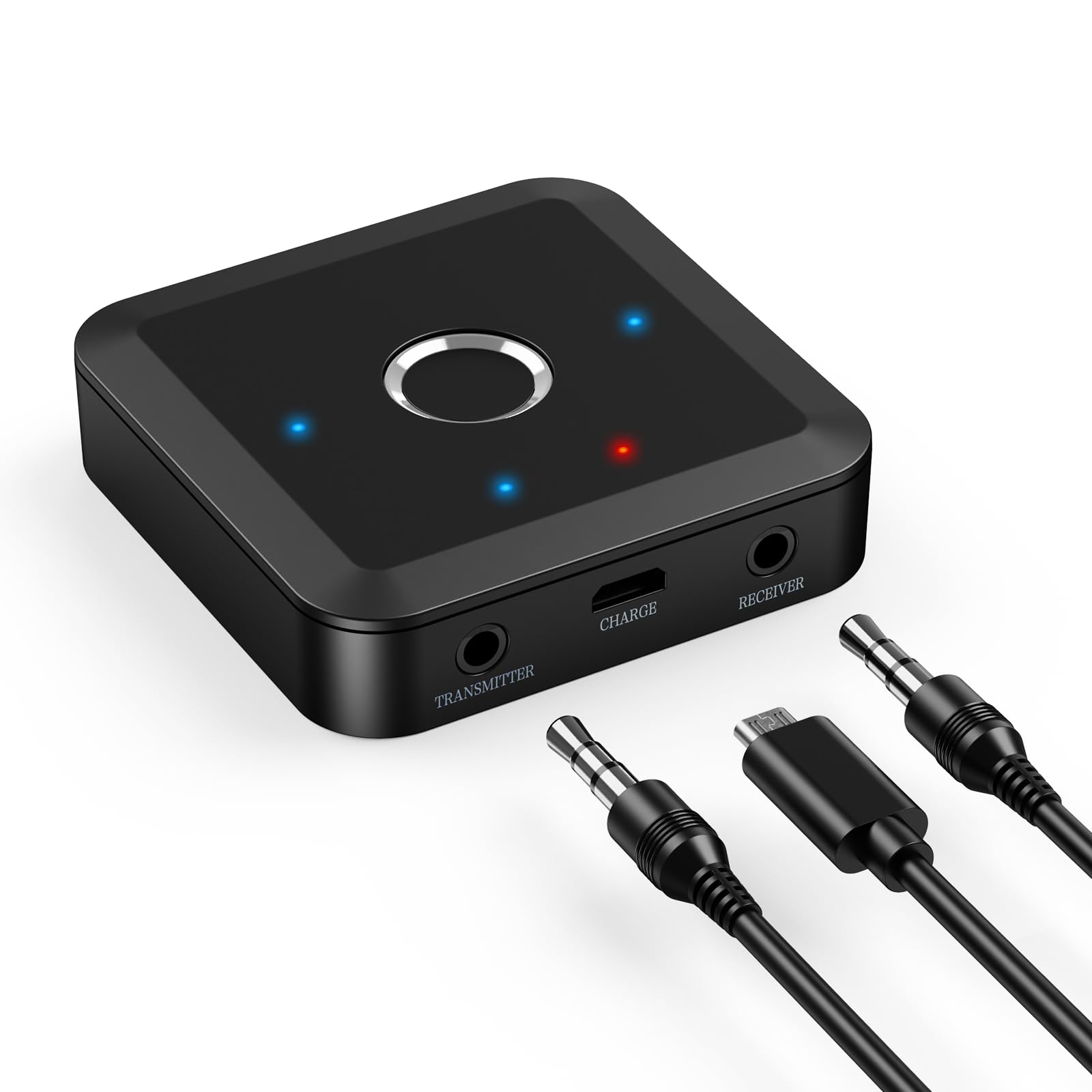 JXTZ Bluetooth 5.2 Transmitter Receiver with aptX Low Latency HD Audio, Dual Connect Wireless Adapter, 3.5mm AUX Output for Car Speakers, Headphones, TV, Airplane, and Home Entertainment