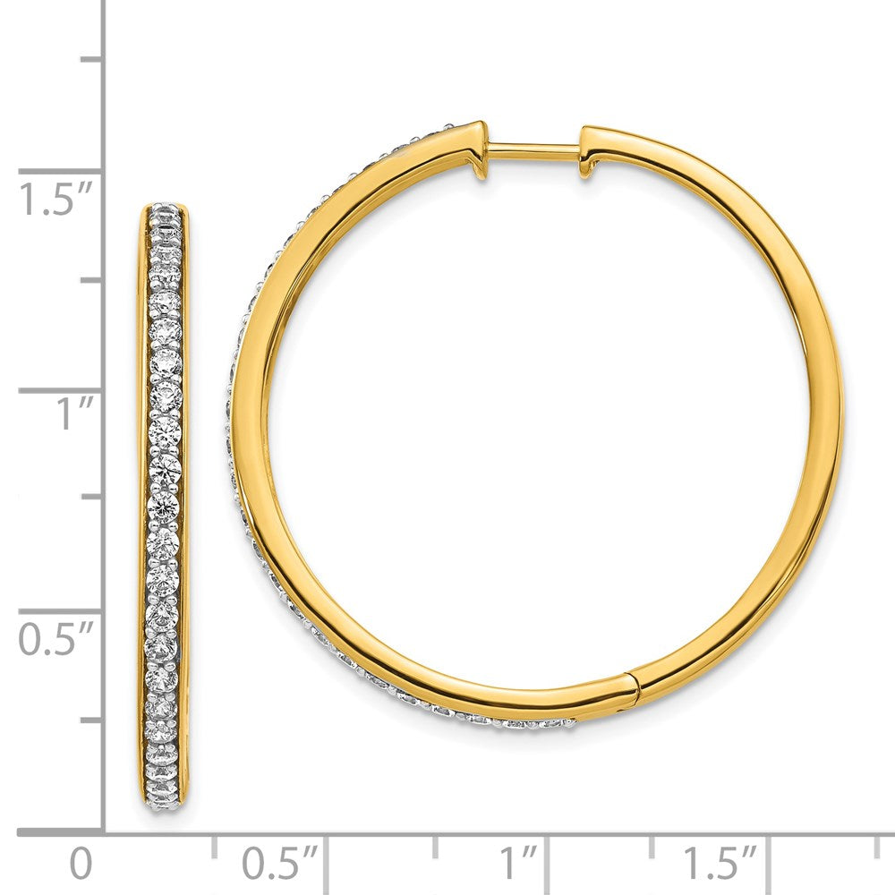 14K Gold Diamond Hinged Hoop Earrings - EM4268 125 YA | Elegant Dangle Earrings for Women | Perfect for Weddings, Parties & Everyday Wear