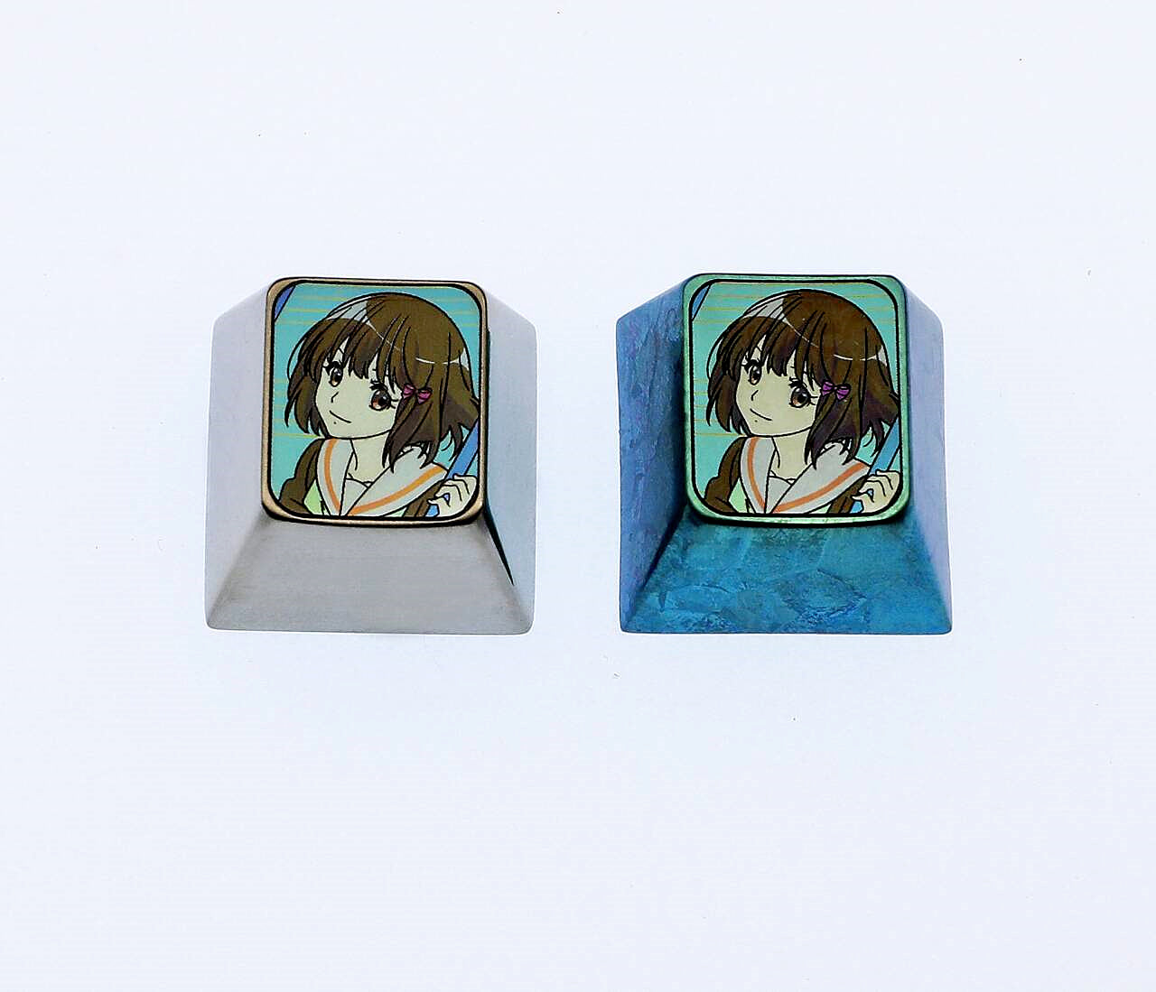 Hibike! Euphonium Themed 1U Titanium Alloy Metal Custom Keycaps - Personalized Keyboard Decorative Keycaps for Mechanical Keyboards, Gaming & Office Use