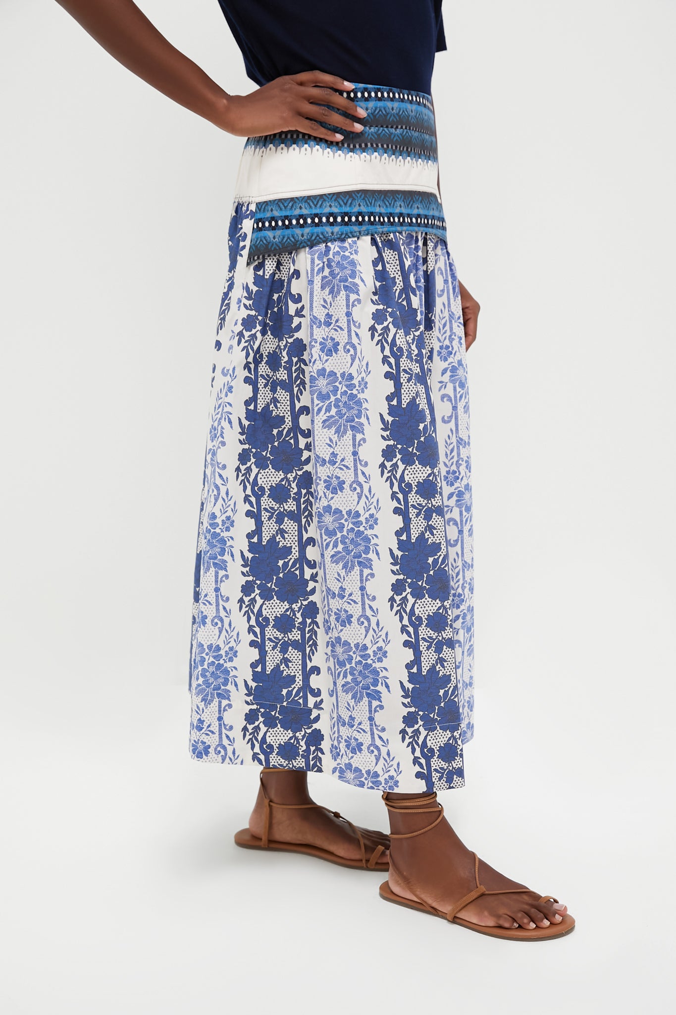 Bondi Blues Cotton Poplin Jolie Skirt - Women's Lightweight Summer Skirt for Casual Wear, Beach & Vacation Outfits